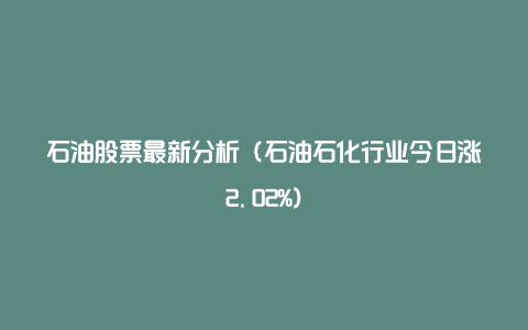 石油股票最新分析（石油石化行业今日涨2.02%）