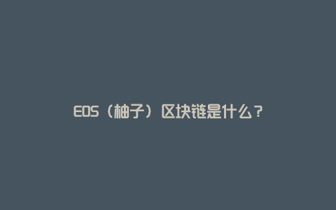 EOS（柚子）区块链是什么？