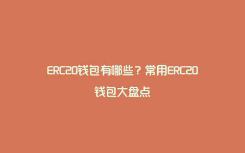 ERC20钱包有哪些？常用ERC20钱包大盘点