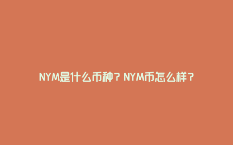 NYM是什么币种？NYM币怎么样？