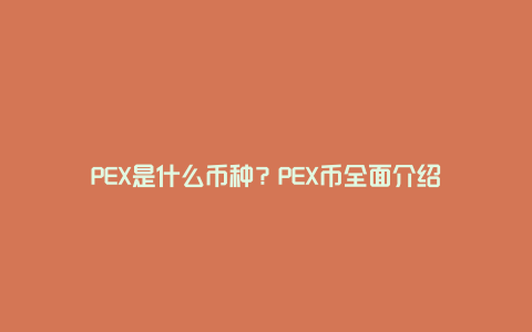 PEX是什么币种？PEX币全面介绍