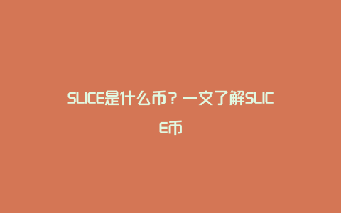 SLICE是什么币？一文了解SLICE币