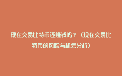 现在交易比特币还赚钱吗？（现在交易比特币的风险与机会分析）