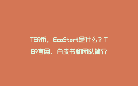 TER币，EcoStart是什么？TER官网、白皮书和团队简介