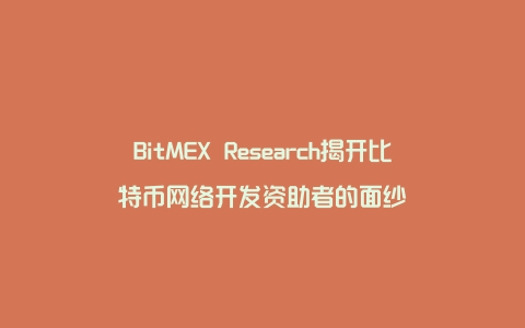 BitMEX Research揭开比特币网络开发资助者的面纱