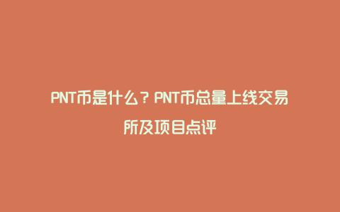 PNT币是什么？PNT币总量上线交易所及项目点评