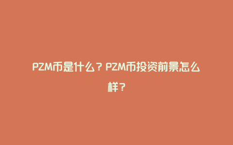 PZM币是什么？PZM币投资前景怎么样？