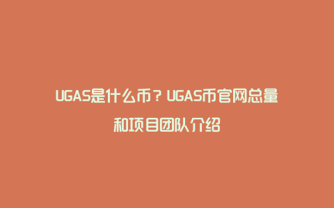 UGAS是什么币？UGAS币官网总量和项目团队介绍