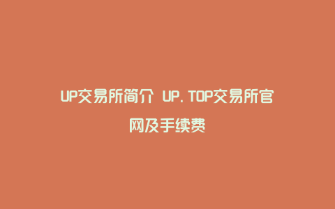 UP交易所简介 UP.TOP交易所官网及手续费