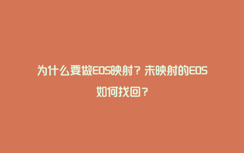 为什么要做EOS映射？未映射的EOS如何找回？