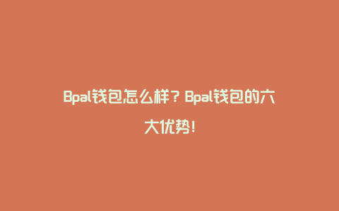 Bpal钱包怎么样？Bpal钱包的六大优势！