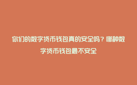 你们的数字货币钱包真的安全吗？哪种数字货币钱包最不安全