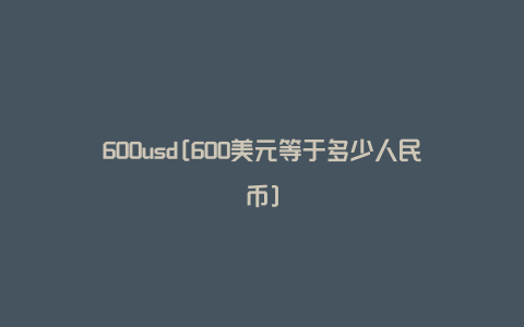 600usd[600美元等于多少人民币]