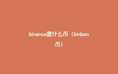 binance是什么币（binbon币）