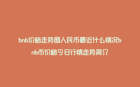 bnb价格走势图人民币最近什么情况bnb币价格今日行情走势简介