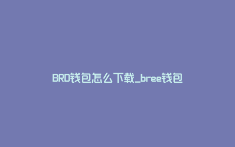 BRD钱包怎么下载_bree钱包