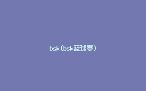 bsk(bsk篮球赛)