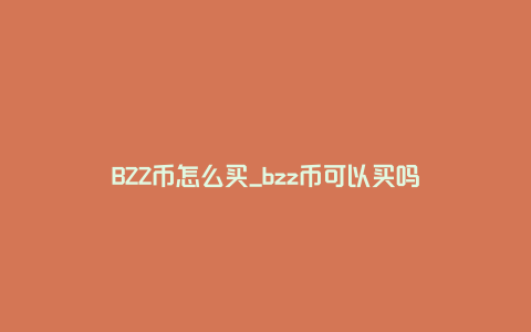 BZZ币怎么买_bzz币可以买吗