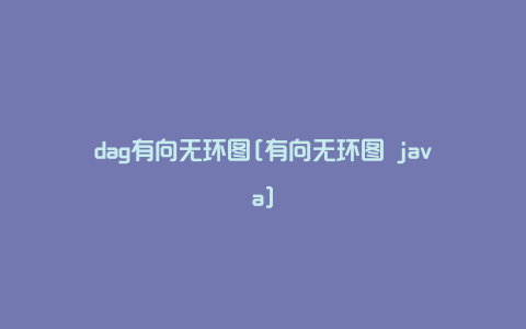 dag有向无环图[有向无环图 java]