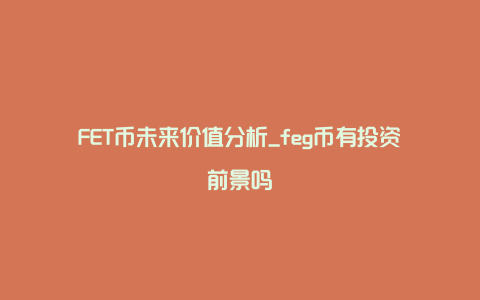 FET币未来价值分析_feg币有投资前景吗