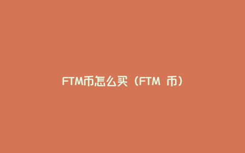 FTM币怎么买（FTM 币）