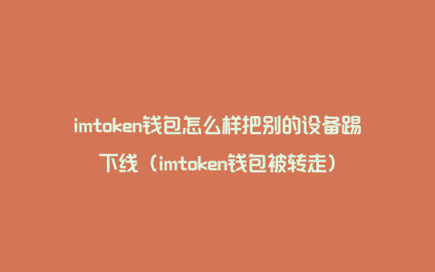 imtoken钱包怎么样把别的设备踢下线（imtoken钱包被转走）