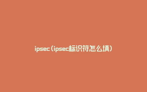 ipsec(ipsec标识符怎么填)