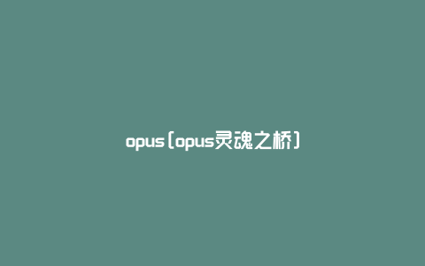 opus[opus灵魂之桥]