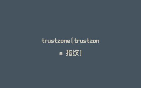 trustzone[trustzone 指纹]