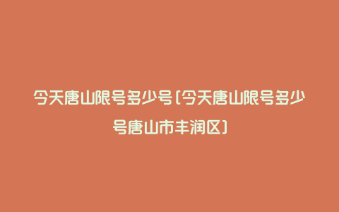 今天唐山限号多少号[今天唐山限号多少号唐山市丰润区]