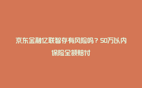 京东金融亿联智存有风险吗？50万以内保险全额赔付