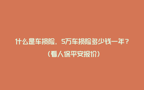 什么是车损险，5万车损险多少钱一年？（看人保平安报价）